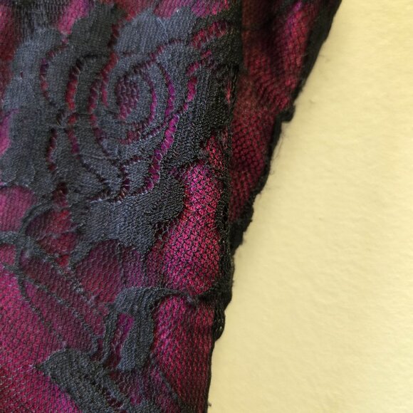 Vintage Y2K Trixxi  L Lace Overlay Babydoll Dress Punk Goth Whimsigoth Black & P - Picture 5 of 11